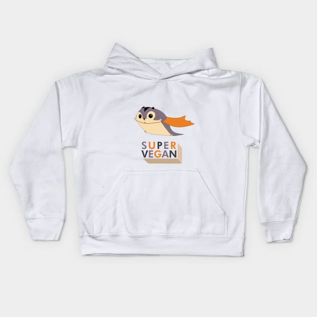 Super Vegan Cute Superhero Animal Kids Hoodie by ATIS Creations